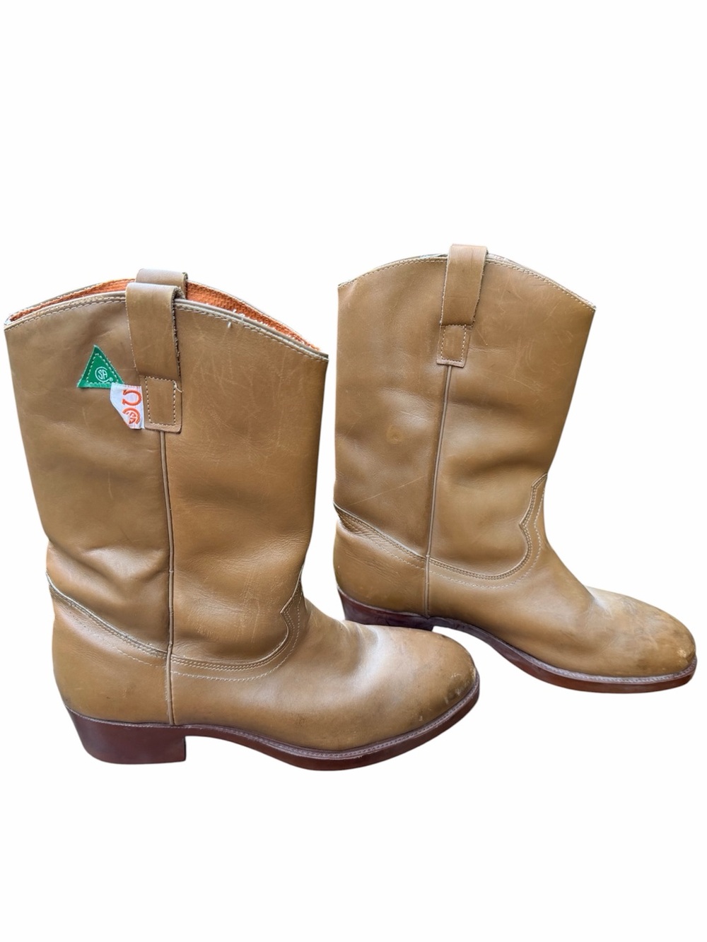 DOUBLE H Oil Resistant Western Ranch Leather Cowboy Boots Steel Toe Womens SZ 10